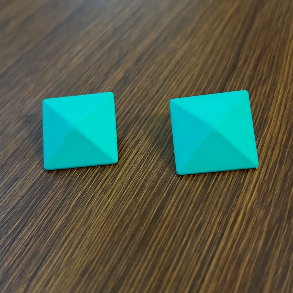 Turquoise Pyramid Stud Earrings